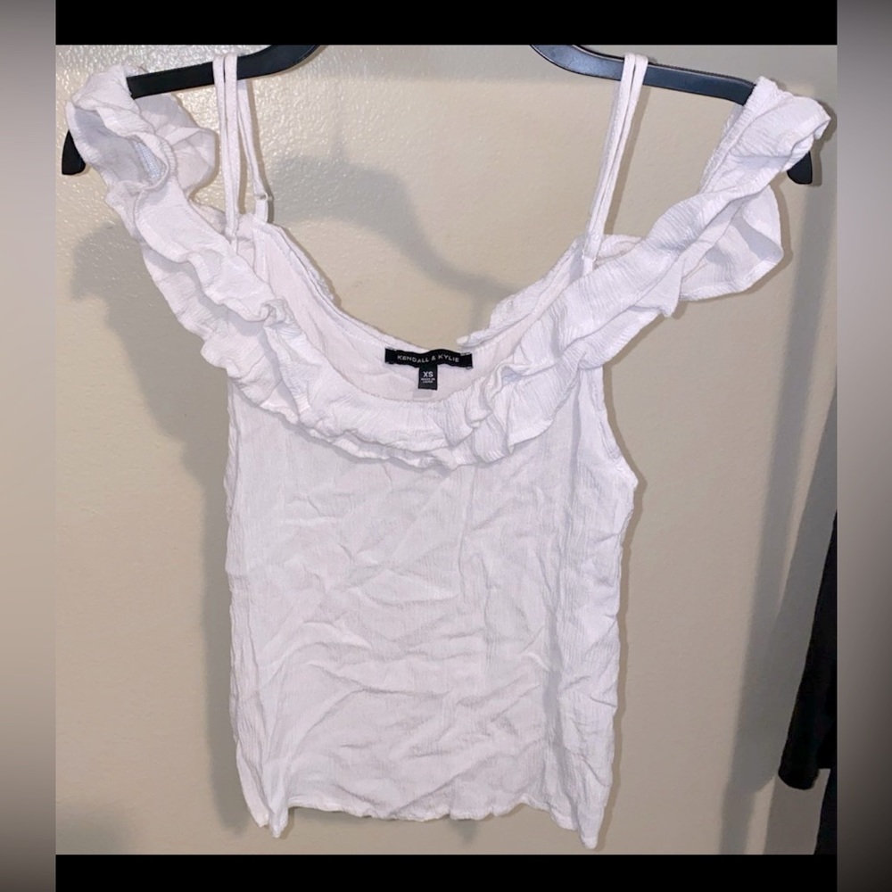 Kendall & Kylie White Off Shoulder Top size XS